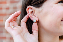 Load image into Gallery viewer, Bezel Set Freshwater Pearl Studs | Gold
