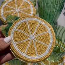 Load image into Gallery viewer, Lemon Coasters - Beaded | Set 4
