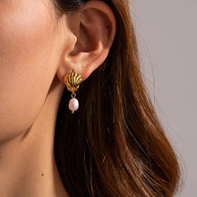 Load image into Gallery viewer, Freshwater Pearl Earrings w Shell | GREENWOOD DESIGNS
