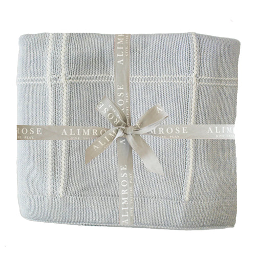 Grid Pattern Baby Blanket Powder Blue - Alimrose
