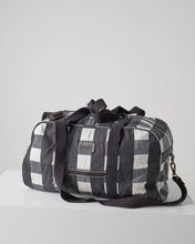Load image into Gallery viewer, Black and White Gingham Duffle Bag
