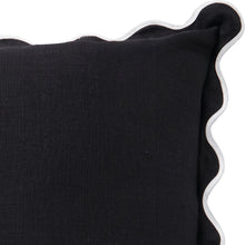 Load image into Gallery viewer, Linen Scallop Cushion - Black | Paloma Living
