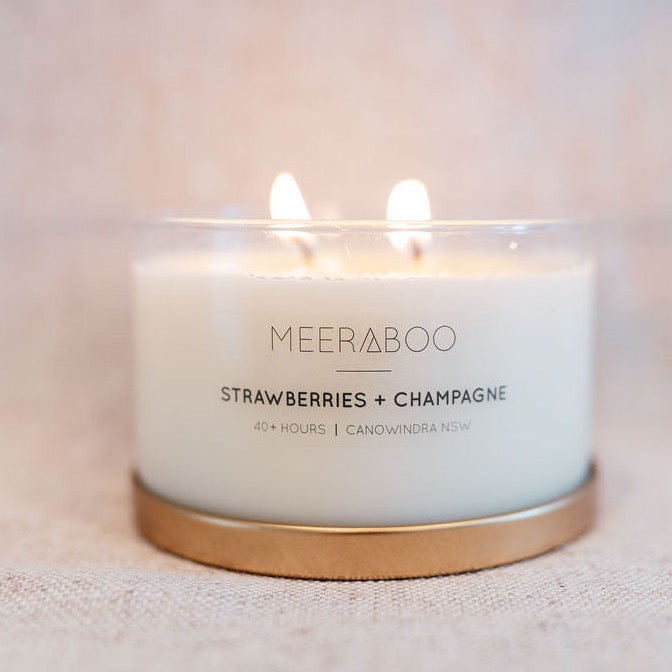 Strawberries and Champagne Meeraboo Candles, Unearthed Homewares