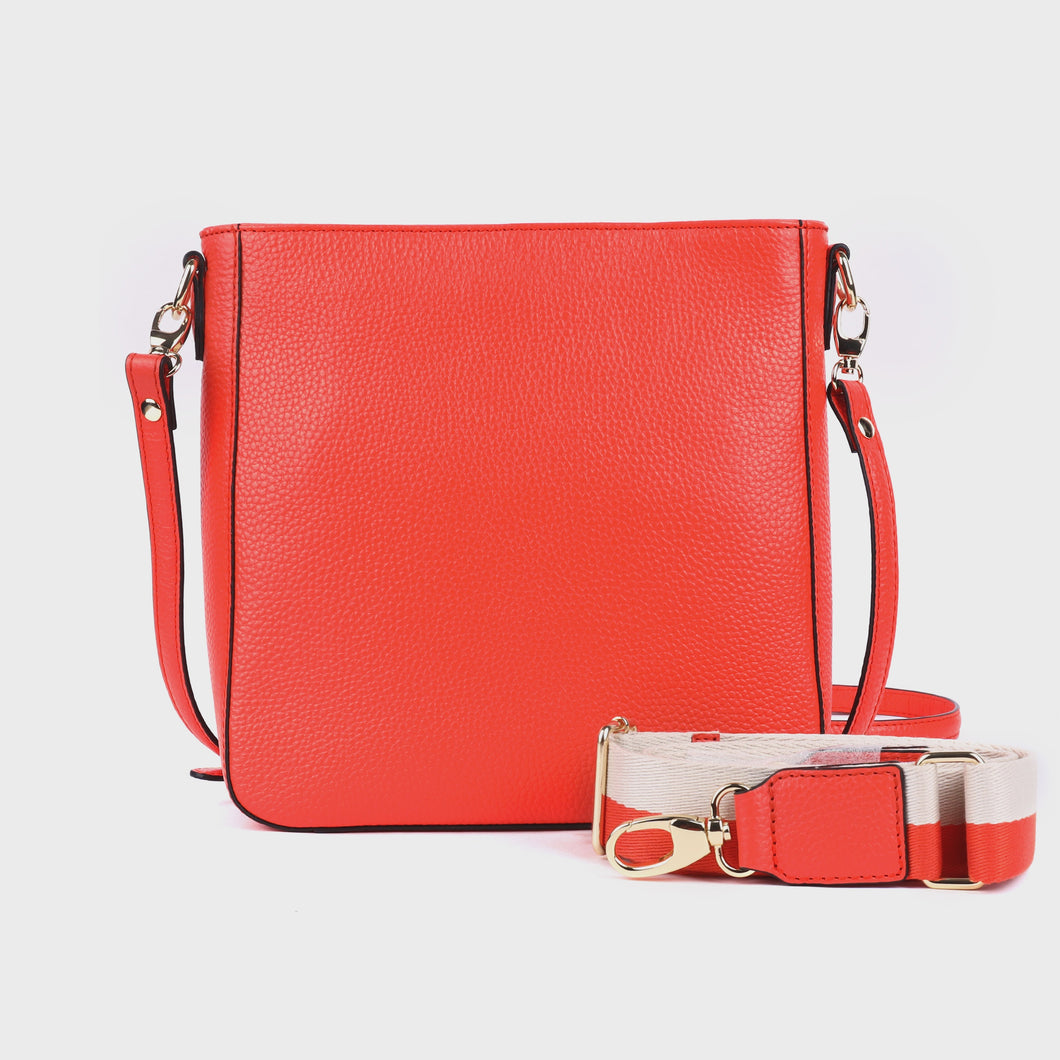 Darwin Leather Crossbody Bag | Mandarin