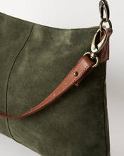 Load image into Gallery viewer, JuJu &amp; Co Suede Messenger | Olive

