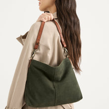 Load image into Gallery viewer, Suede Messenger in olive from juju and Co
