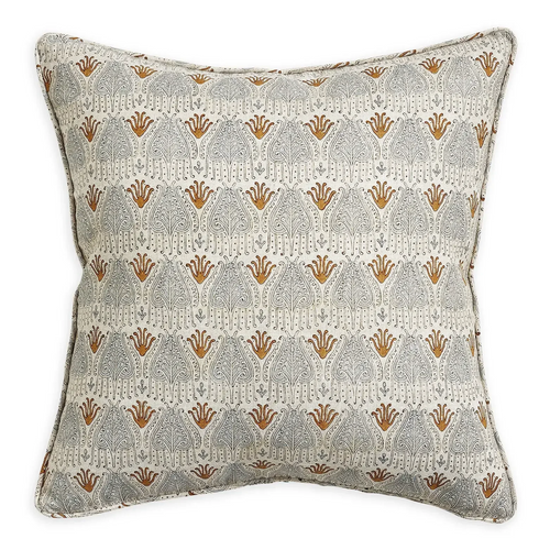 Avignon Sahara cushion, hand block printed by artisans in India, at Unearthed Homewares