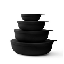 Load image into Gallery viewer, Styleware, stackable nesting bowls with lids, Black, midnight
