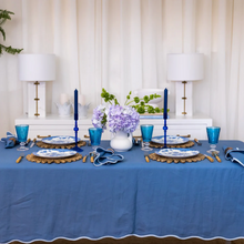Load image into Gallery viewer, Scalloped Edge Tablecloth - Wedgwood Blue
