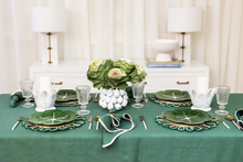 Load image into Gallery viewer, Scalloped Edge Tablecloth - Dark Sage Green
