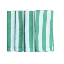 Load image into Gallery viewer, Green Stripe Napkins | Set 4
