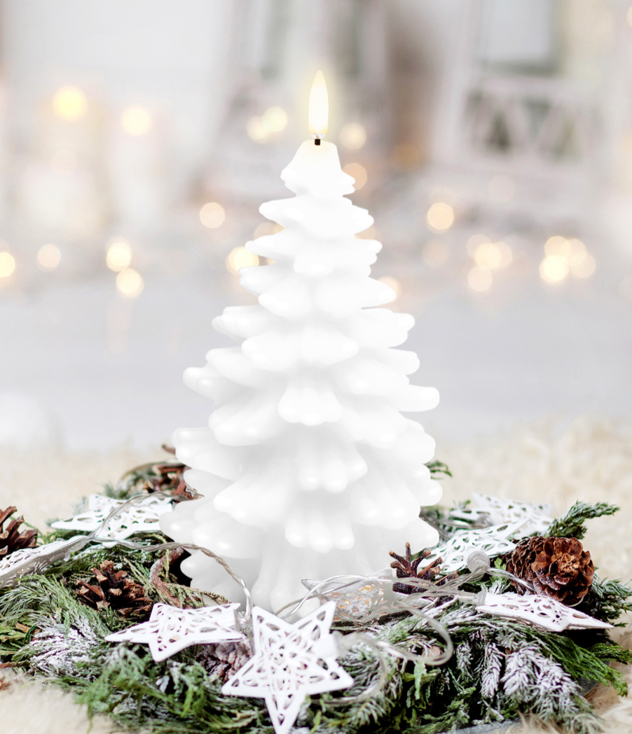 Flameless Candle | Nordic White | Christmas Tree