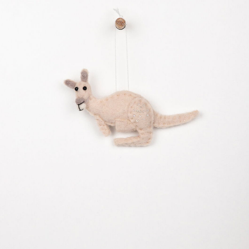 Hanging Felt Kangaroo | Papaya