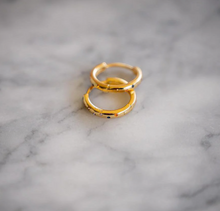 Load image into Gallery viewer, Gold Tiny Sparkle Hoop Earrings | Greenwood
