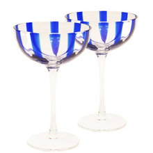 Load image into Gallery viewer, MYKONOS STRIPE COUPE GLASS 2P SET || Kip n Co

