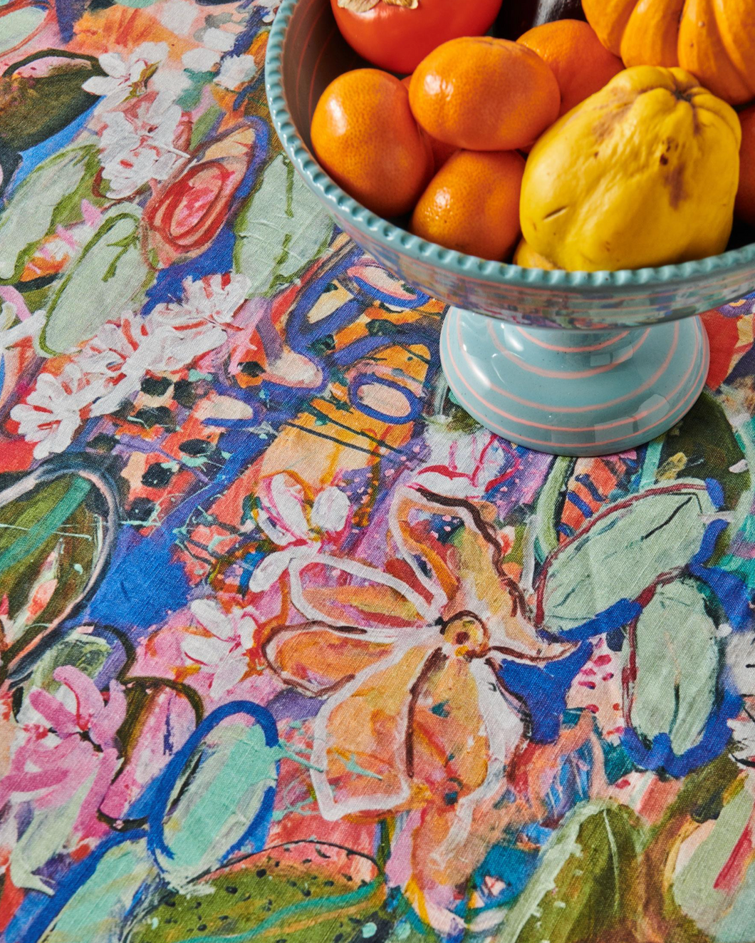 Waterlily Waterway Round Linen Tablecloth | Kip + Co X Kezz Brett