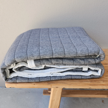 Load image into Gallery viewer, Cotton Quilted Bedcover - Charcoal Pinstripe
