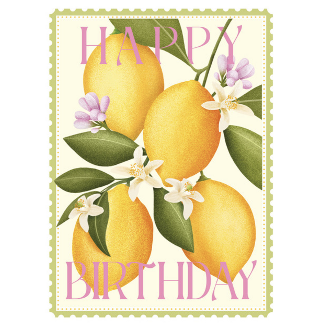 Colour Burst Lemons - Happy Birthday Card | Blank