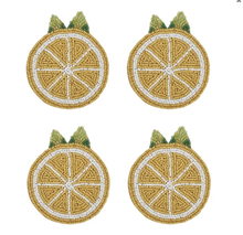 Load image into Gallery viewer, Lemon Coasters - Beaded | Set 4
