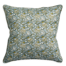 Load image into Gallery viewer, Iznik Moss Celadon Linen Cushion | Walter G
