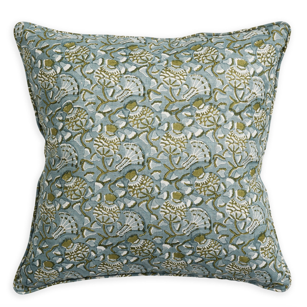 Iznik Moss Celadon Linen Cushion | Walter G