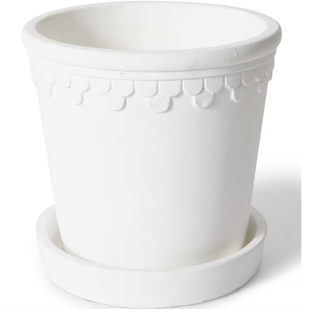 Sophia Pot with Saucer White