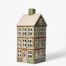 Load image into Gallery viewer, Grande Chalet Ceramic Tea Light Village Piece | Christmas Green
