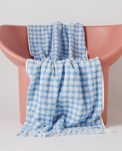 Load image into Gallery viewer, Houndstooth Blue Bath Sheet || Kip &amp; Co
