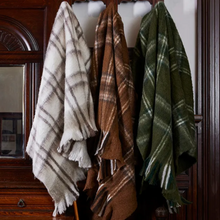 Load image into Gallery viewer, Plaid Brown Throw || French Country Collections
