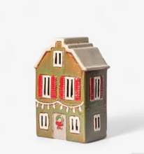 Load image into Gallery viewer, Tea Light House with Shutters | Christmas Green
