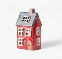 Load image into Gallery viewer, Tea Light House with Navy Roof
