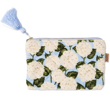 Load image into Gallery viewer, Hydrangea Blue Velvet Cosmetics Purse
