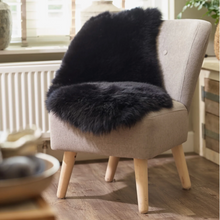 Load image into Gallery viewer, Long Wool Standard Rug | Natural Black 95cm
