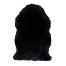 Load image into Gallery viewer, Long Wool Standard Rug | Natural Black 95cm
