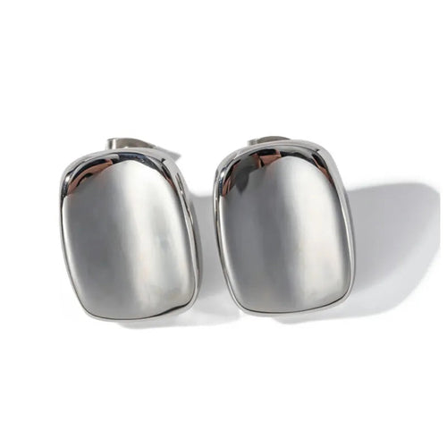 Silver Curved stud earrings, tarnish free, waterproof , Greenwood designs, 