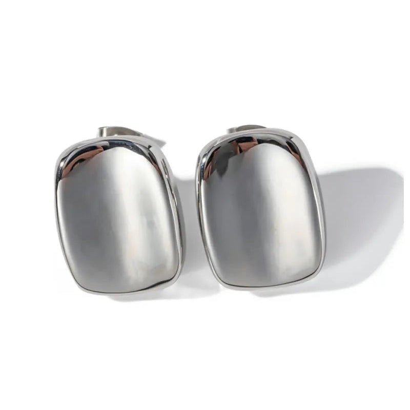 Silver Curved stud earrings, tarnish free, waterproof , Greenwood designs, 