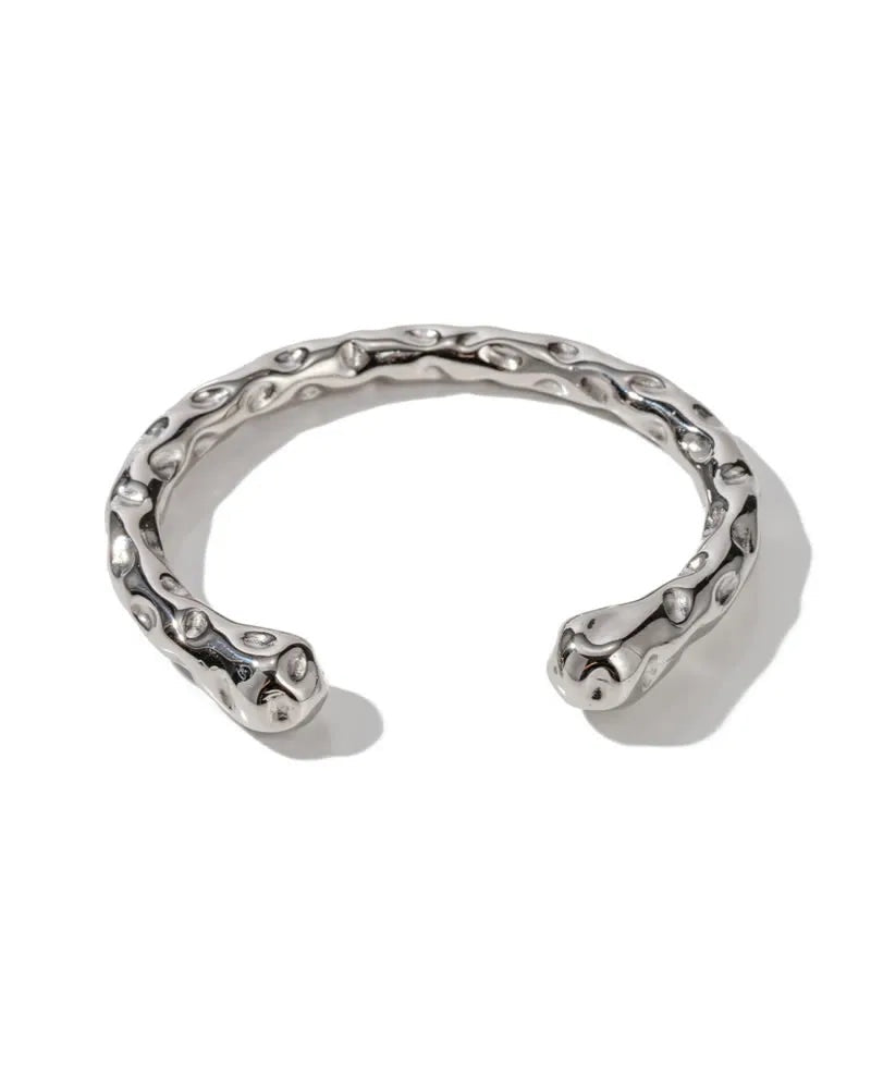 Alana Hammered Silver textured Cuff Bangle