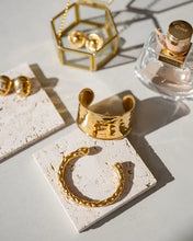 Load image into Gallery viewer, Inez Bold Gold Cuff Bangle
