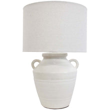 Load image into Gallery viewer, Large Ceramic Lamp with Linen Shade
