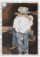 Load image into Gallery viewer, Kiss Me Cowboy | Linen Tea Towel
