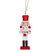 Load image into Gallery viewer, Nutcracker Red + White Hanging Christmas Ornament

