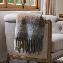 Load image into Gallery viewer, Plaid Tassel Throw | Grey Brown
