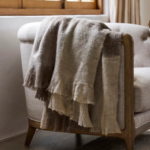 Load image into Gallery viewer, Plaid Fringe Throw | Beige Brown
