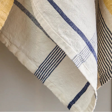 Load image into Gallery viewer, Plaid Cotton Linen Teatowel | Marine Blue
