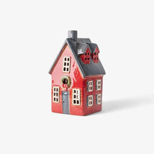 Load image into Gallery viewer, Alsace Tea Light Cottage Red with Wreath
