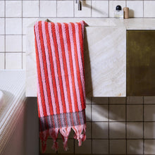 Load image into Gallery viewer, Sweet Love Stripe Turkish Hand Towel
