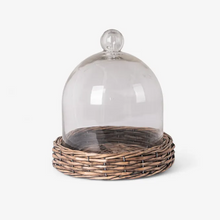 Load image into Gallery viewer, Riviera Wicker Tray + Glass Dome | Small
