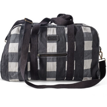 Load image into Gallery viewer, Black and White Gingham Duffle Bag

