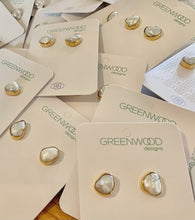 Load image into Gallery viewer, Bezel Set Freshwater Pearl Studs | Gold
