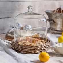 Load image into Gallery viewer, Riviera Wicker Tray + Glass Dome | Large
